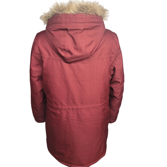 Wind River Women's Tmax Hyper-dri Red Hooded Winter Jacket with Faux Fur Trim L - Picture 7 of 8
